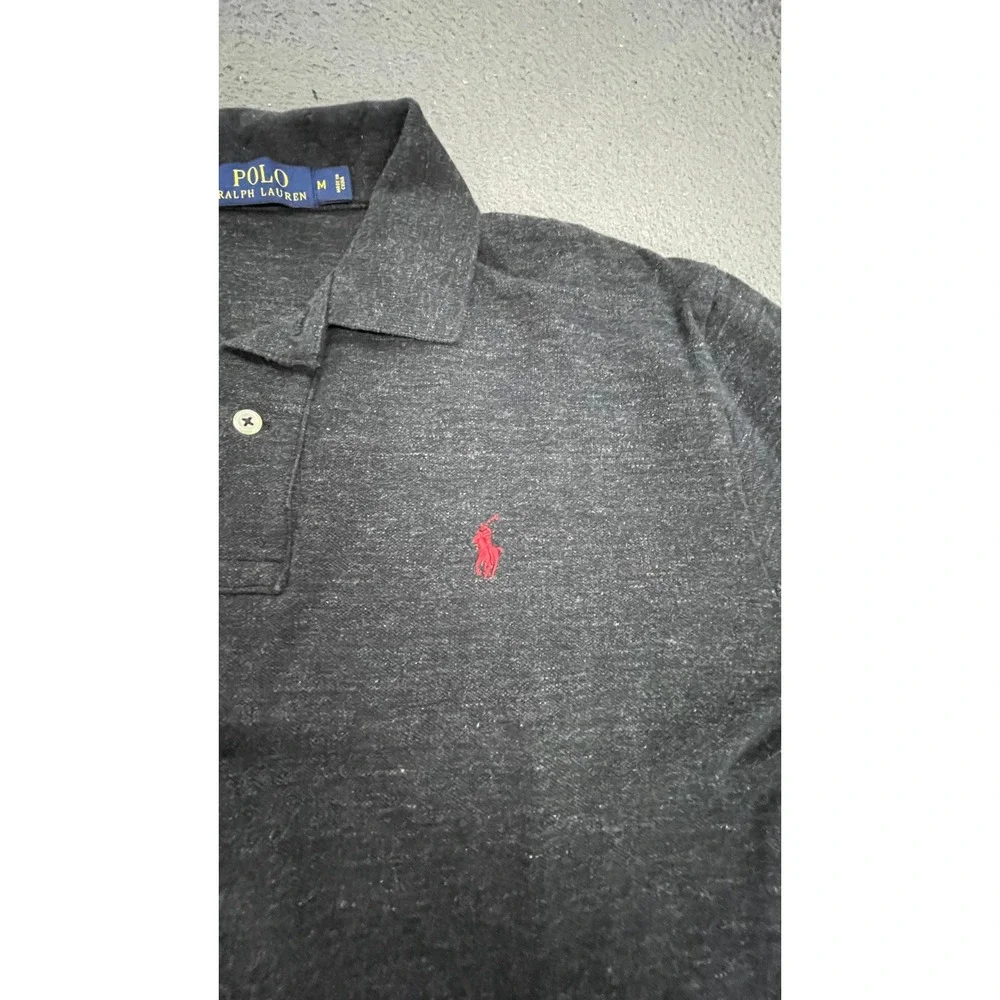Polo Ralph Lauren Polo Shirt Mens M Gray Excellent Long Sleeve Pony Logo Heather